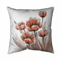 Begin Home Decor 26 x 26 in. Watercolor Red Flowers-Double Sided Print Indoor Pillow 5541-2626-FL170